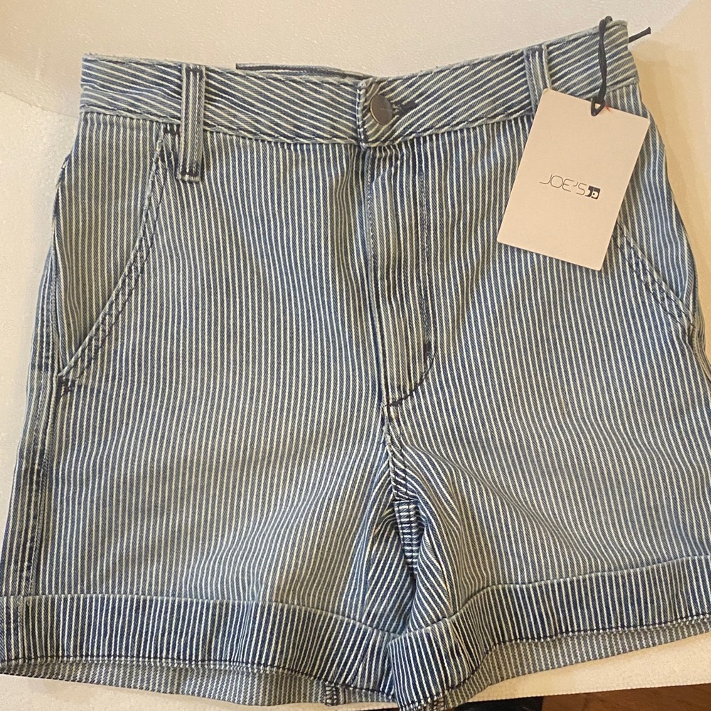 Joe's Jeans Blue and White Striped Shorts